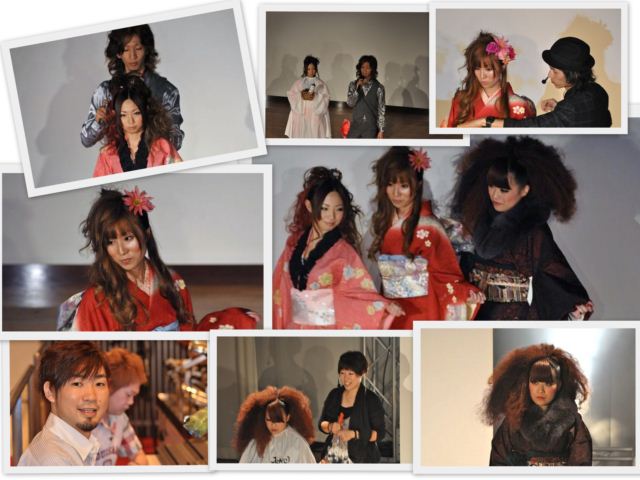 埼玉県　美容室　みかえりびじん　美容学校でのライブショーの様子です